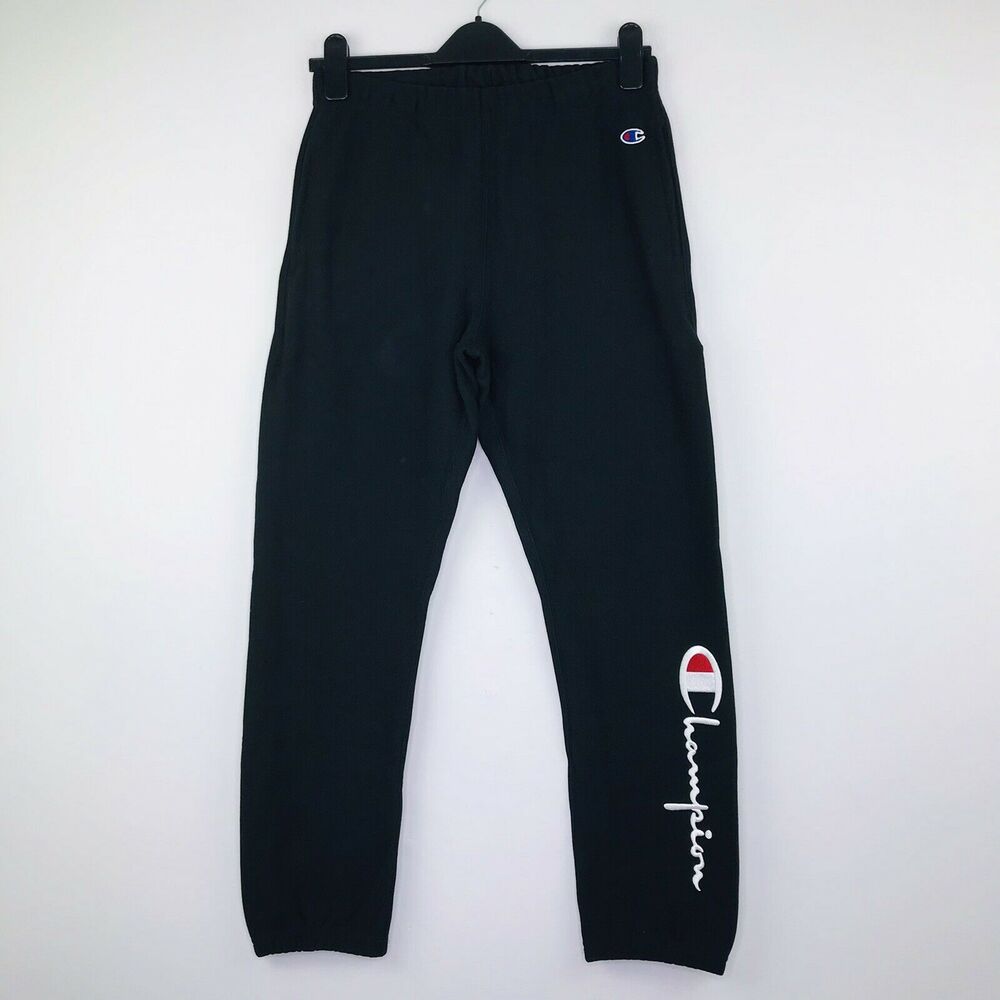 Champion Women's XS Joggers Reverse Weave Warm Up Sweatpants Black Logo NWT BQ4